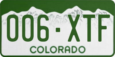 CO license plate 006XTF
