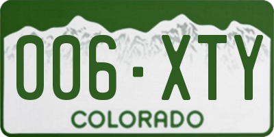 CO license plate 006XTY