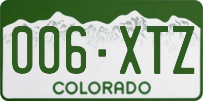 CO license plate 006XTZ