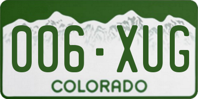 CO license plate 006XUG