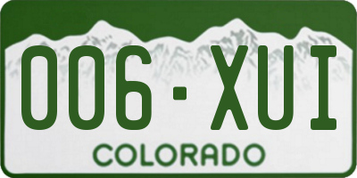 CO license plate 006XUI