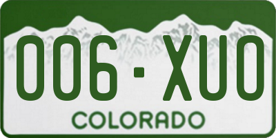 CO license plate 006XUO
