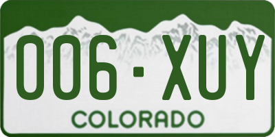 CO license plate 006XUY