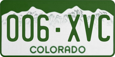 CO license plate 006XVC