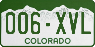 CO license plate 006XVL