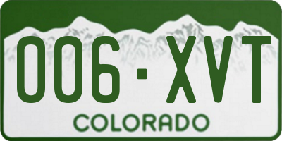 CO license plate 006XVT