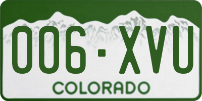 CO license plate 006XVU