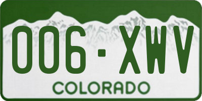 CO license plate 006XWV