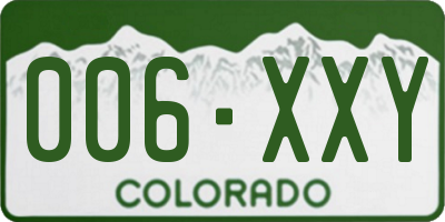 CO license plate 006XXY