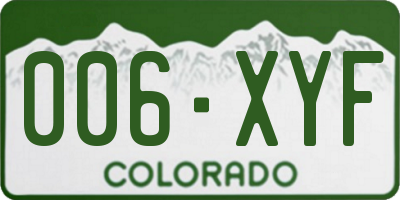 CO license plate 006XYF