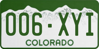 CO license plate 006XYI