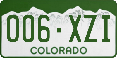 CO license plate 006XZI