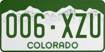 CO license plate 006XZU