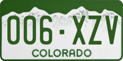 CO license plate 006XZV