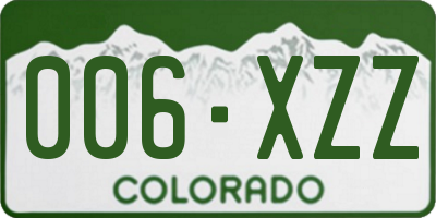 CO license plate 006XZZ