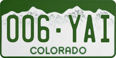 CO license plate 006YAI
