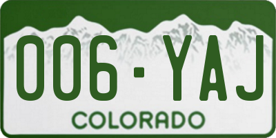 CO license plate 006YAJ