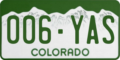 CO license plate 006YAS