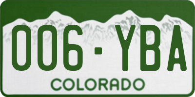 CO license plate 006YBA