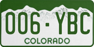CO license plate 006YBC