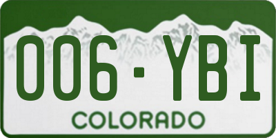 CO license plate 006YBI