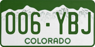 CO license plate 006YBJ