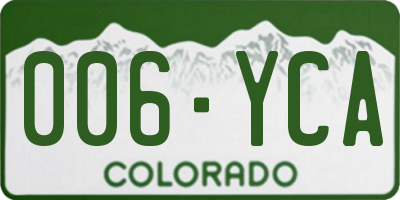 CO license plate 006YCA