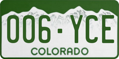CO license plate 006YCE