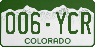 CO license plate 006YCR