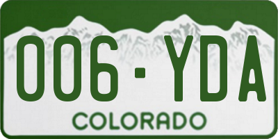 CO license plate 006YDA