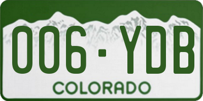 CO license plate 006YDB