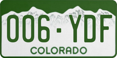 CO license plate 006YDF