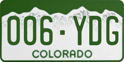 CO license plate 006YDG