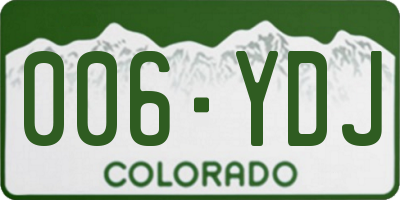 CO license plate 006YDJ