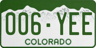 CO license plate 006YEE