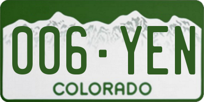 CO license plate 006YEN