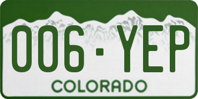 CO license plate 006YEP