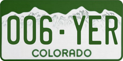 CO license plate 006YER