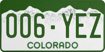 CO license plate 006YEZ