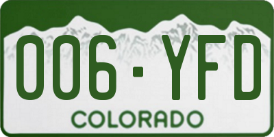 CO license plate 006YFD