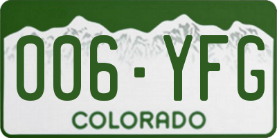 CO license plate 006YFG