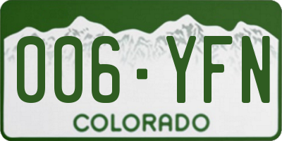 CO license plate 006YFN