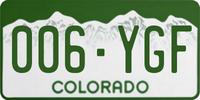 CO license plate 006YGF