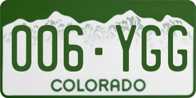 CO license plate 006YGG