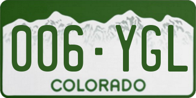 CO license plate 006YGL