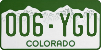 CO license plate 006YGU