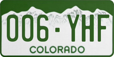 CO license plate 006YHF