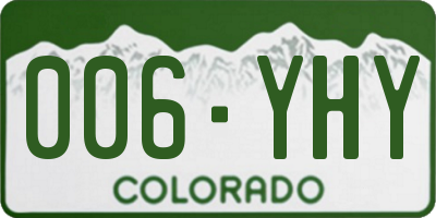 CO license plate 006YHY