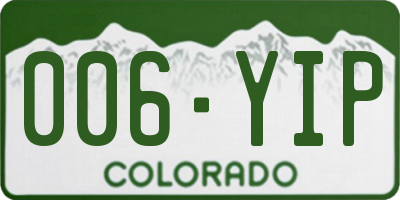 CO license plate 006YIP