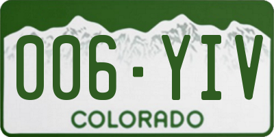 CO license plate 006YIV